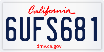 CA license plate 6UFS681