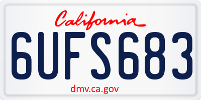 CA license plate 6UFS683