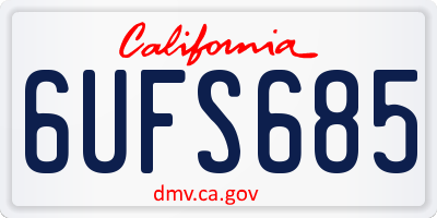 CA license plate 6UFS685