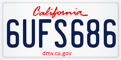 CA license plate 6UFS686