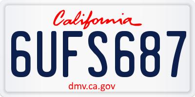 CA license plate 6UFS687