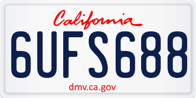 CA license plate 6UFS688