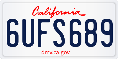 CA license plate 6UFS689
