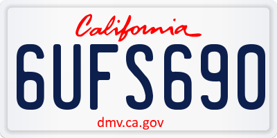 CA license plate 6UFS690