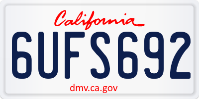 CA license plate 6UFS692