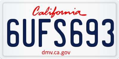 CA license plate 6UFS693