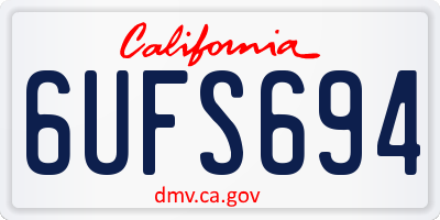 CA license plate 6UFS694