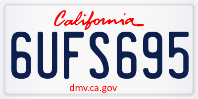 CA license plate 6UFS695