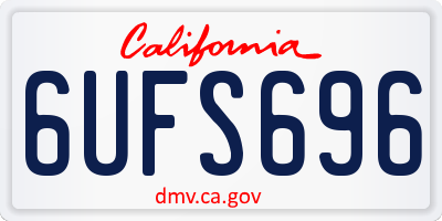 CA license plate 6UFS696