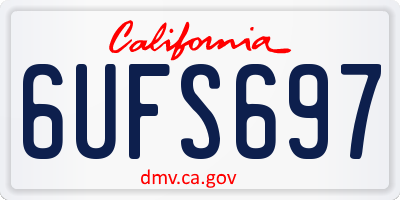 CA license plate 6UFS697