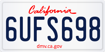CA license plate 6UFS698