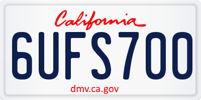 CA license plate 6UFS700