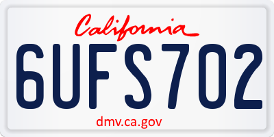 CA license plate 6UFS702