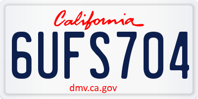 CA license plate 6UFS704