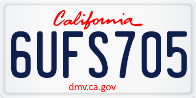CA license plate 6UFS705