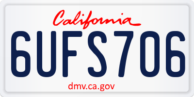 CA license plate 6UFS706