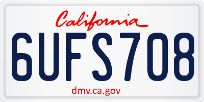 CA license plate 6UFS708