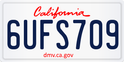 CA license plate 6UFS709