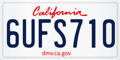 CA license plate 6UFS710