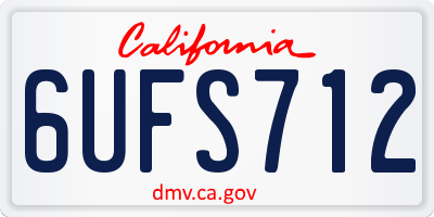 CA license plate 6UFS712