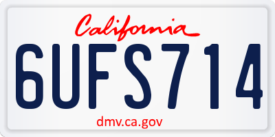 CA license plate 6UFS714