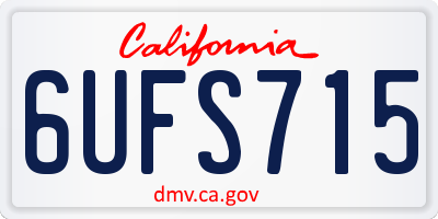 CA license plate 6UFS715