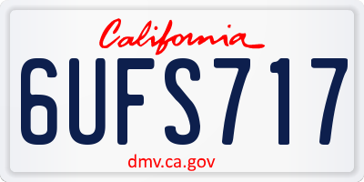 CA license plate 6UFS717