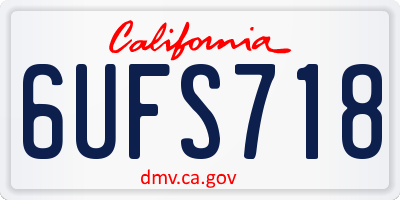 CA license plate 6UFS718