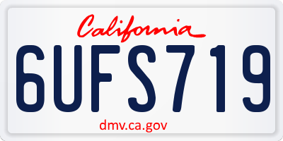 CA license plate 6UFS719