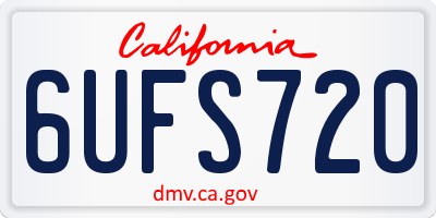CA license plate 6UFS720