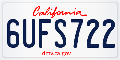 CA license plate 6UFS722