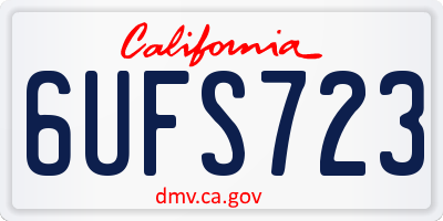 CA license plate 6UFS723