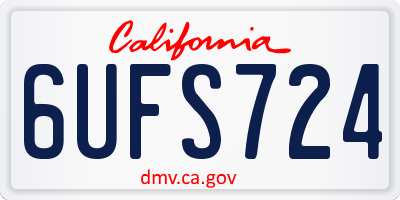 CA license plate 6UFS724