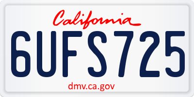 CA license plate 6UFS725