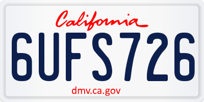 CA license plate 6UFS726