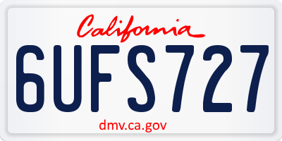 CA license plate 6UFS727