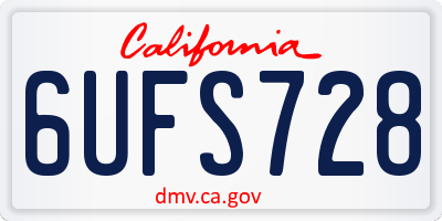 CA license plate 6UFS728