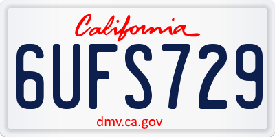 CA license plate 6UFS729