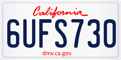 CA license plate 6UFS730