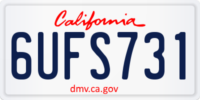 CA license plate 6UFS731