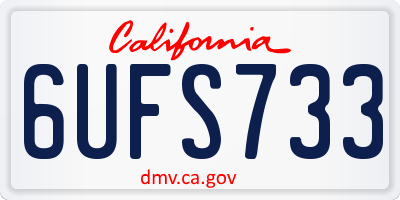CA license plate 6UFS733