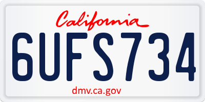 CA license plate 6UFS734