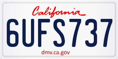 CA license plate 6UFS737