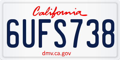 CA license plate 6UFS738