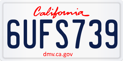 CA license plate 6UFS739