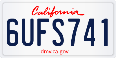 CA license plate 6UFS741