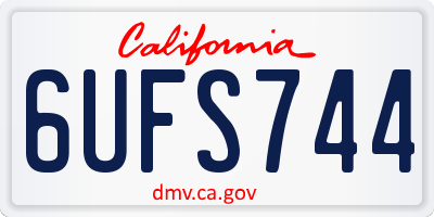 CA license plate 6UFS744