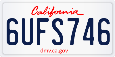 CA license plate 6UFS746