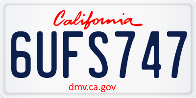 CA license plate 6UFS747