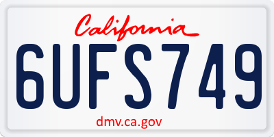 CA license plate 6UFS749